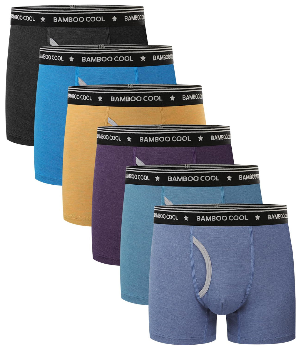 BAMBOO COOL Ultra Breathable Boys' Underwear Soft Boxer Briefs 6-Pack