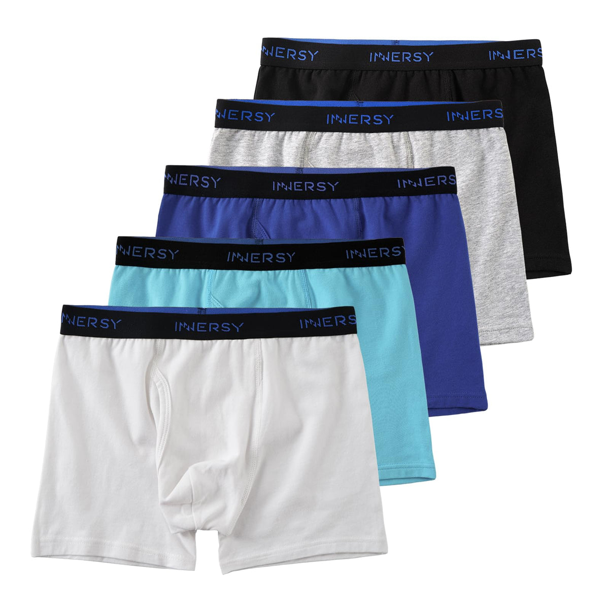 INNERSY Boys' Underwear Cotton Soft Boxer Briefs 5-Pack