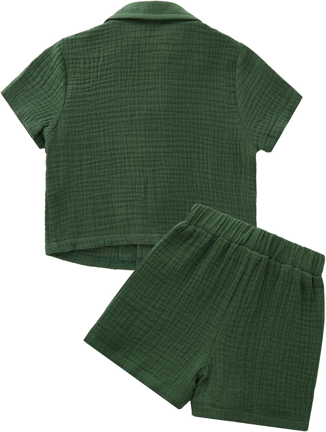 SALNIER Toddler Baby Boy Summer Outfit Set Cuban Shirt Shorts