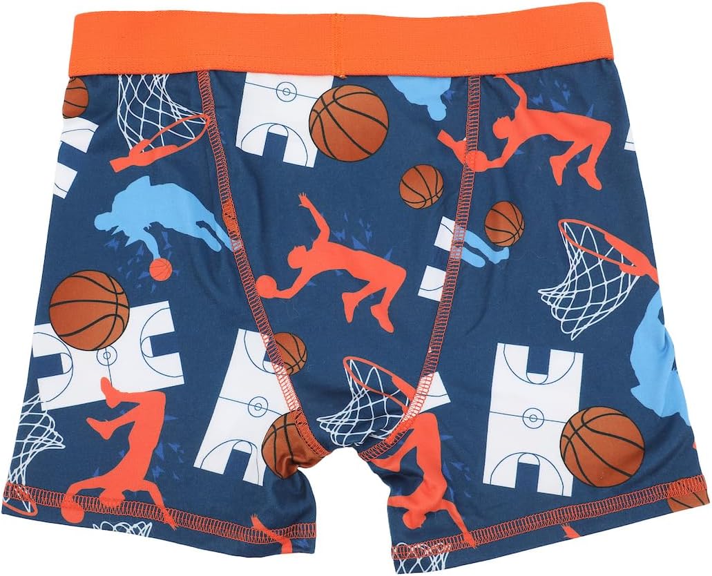 FUNFARE Underwear Sports Patterns AOP Boy's 5-Pack Boxer Briefs