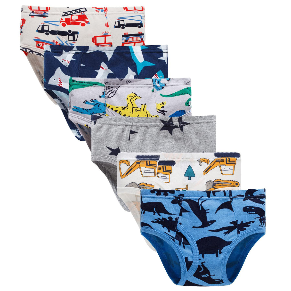 Sladatona Boys Cotton Briefs Dino Shark Truck Toddler Kids Baby Underwear