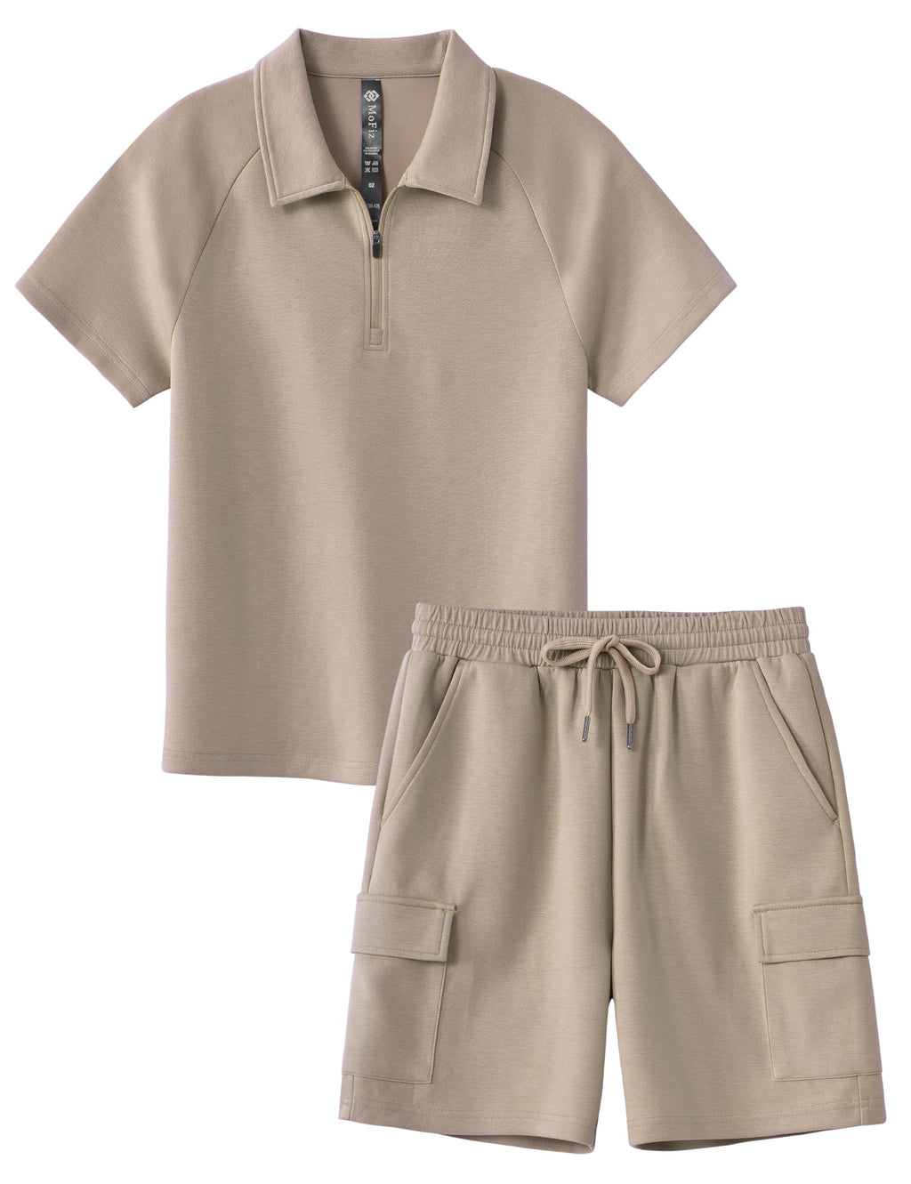 MoFiz Boys Short Set Quarter-Zip T-Shirt and Shorts Lounge Sets Summer Casual Athletic Vacation Beach Outfits