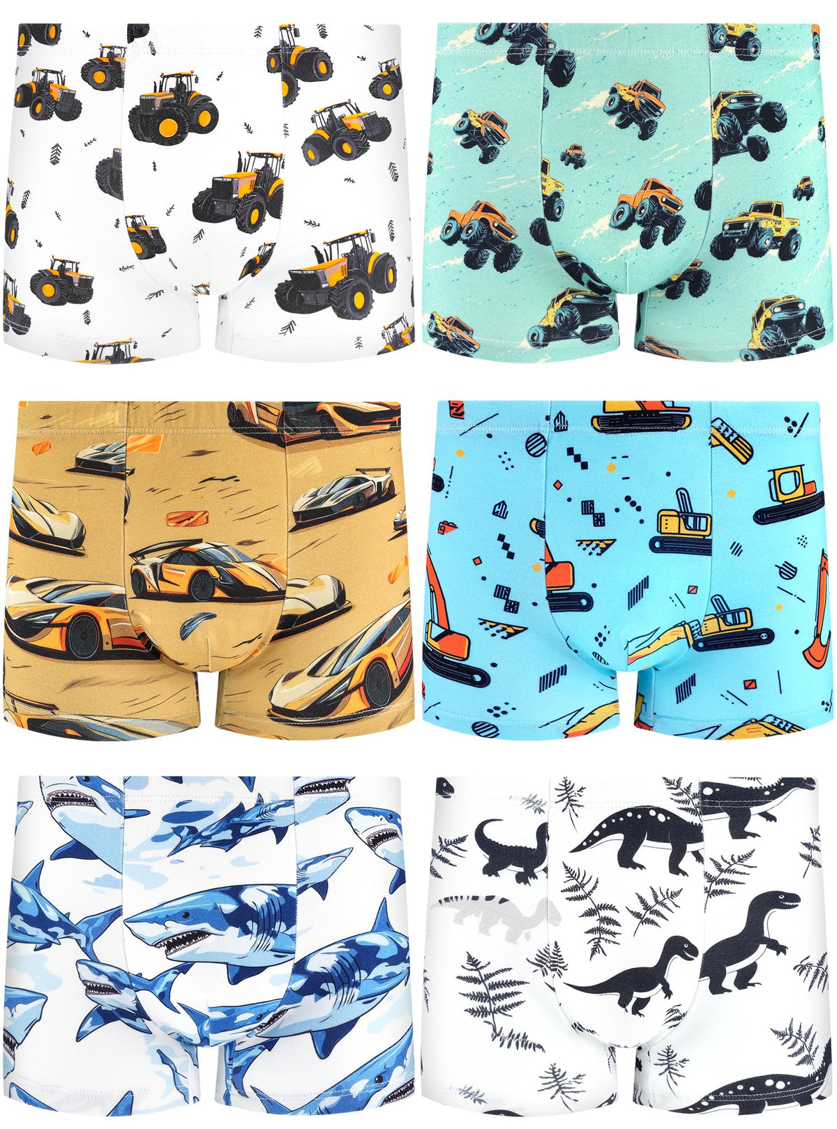 Boys Underwear, Soft Cotton Tagless Boxer Briefs, 6-Pack, 2T-12Y
