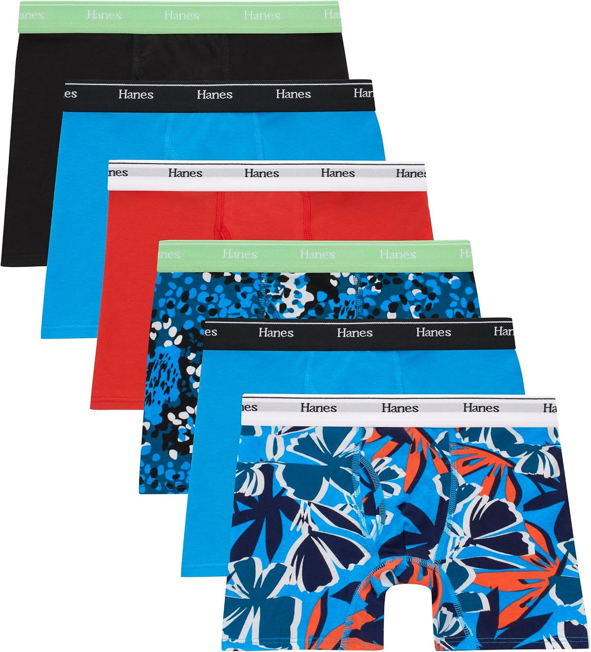 Hanes Boys' Originals Boxer Briefs, Stretch Cotton Underwear, Assorted, 6-pack