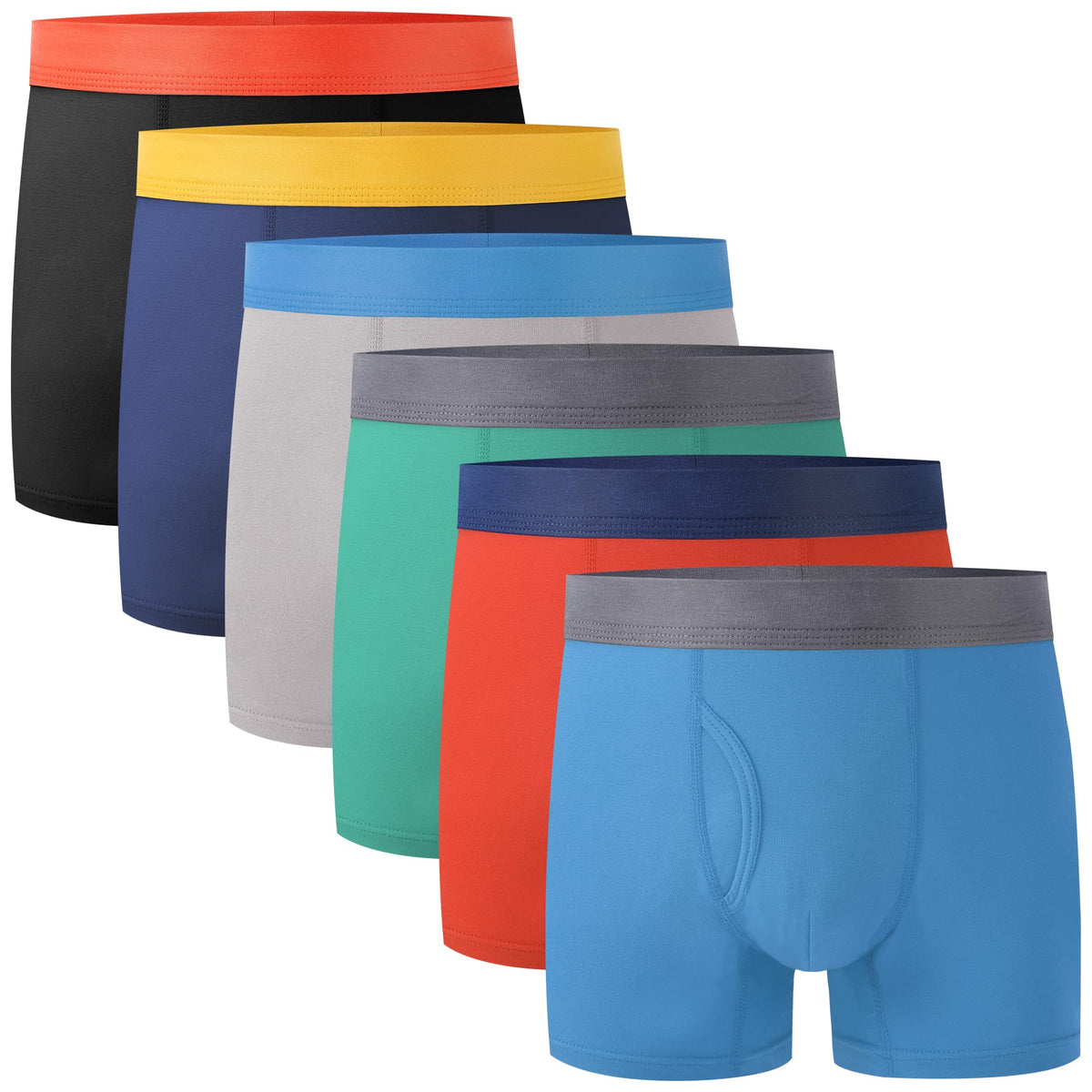 BAMBOO COOL Boys' Boxer Briefs 6-18Y Underwear Moisture-Wicking Lightweight and Ultra Soft 6-Pack