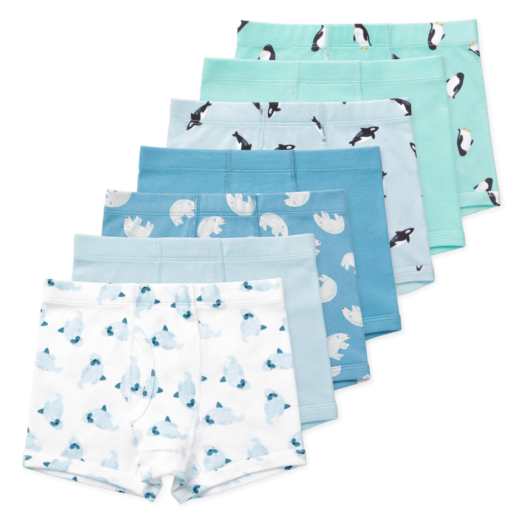 Lucky & Me Nolan Boys GOTS, Organic Cotton, Boxer Briefs, 7-Pack