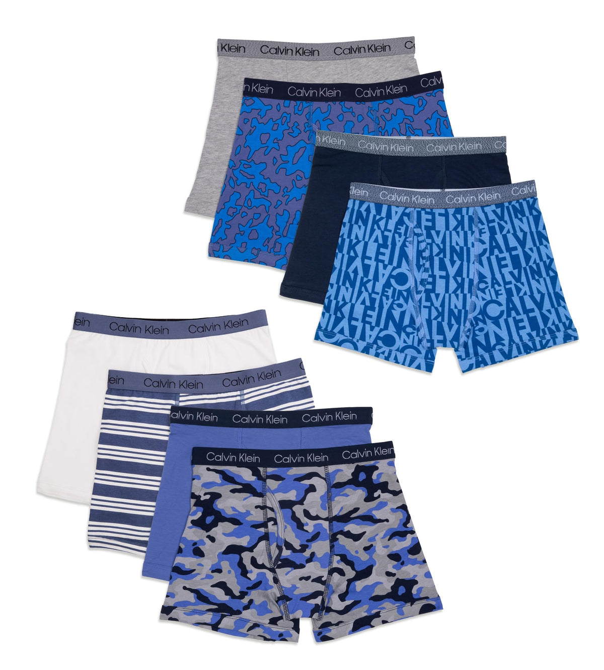 Calvin Klein Kids Boys' Modern Cotton Boxer Brief Underwear 8-Pack