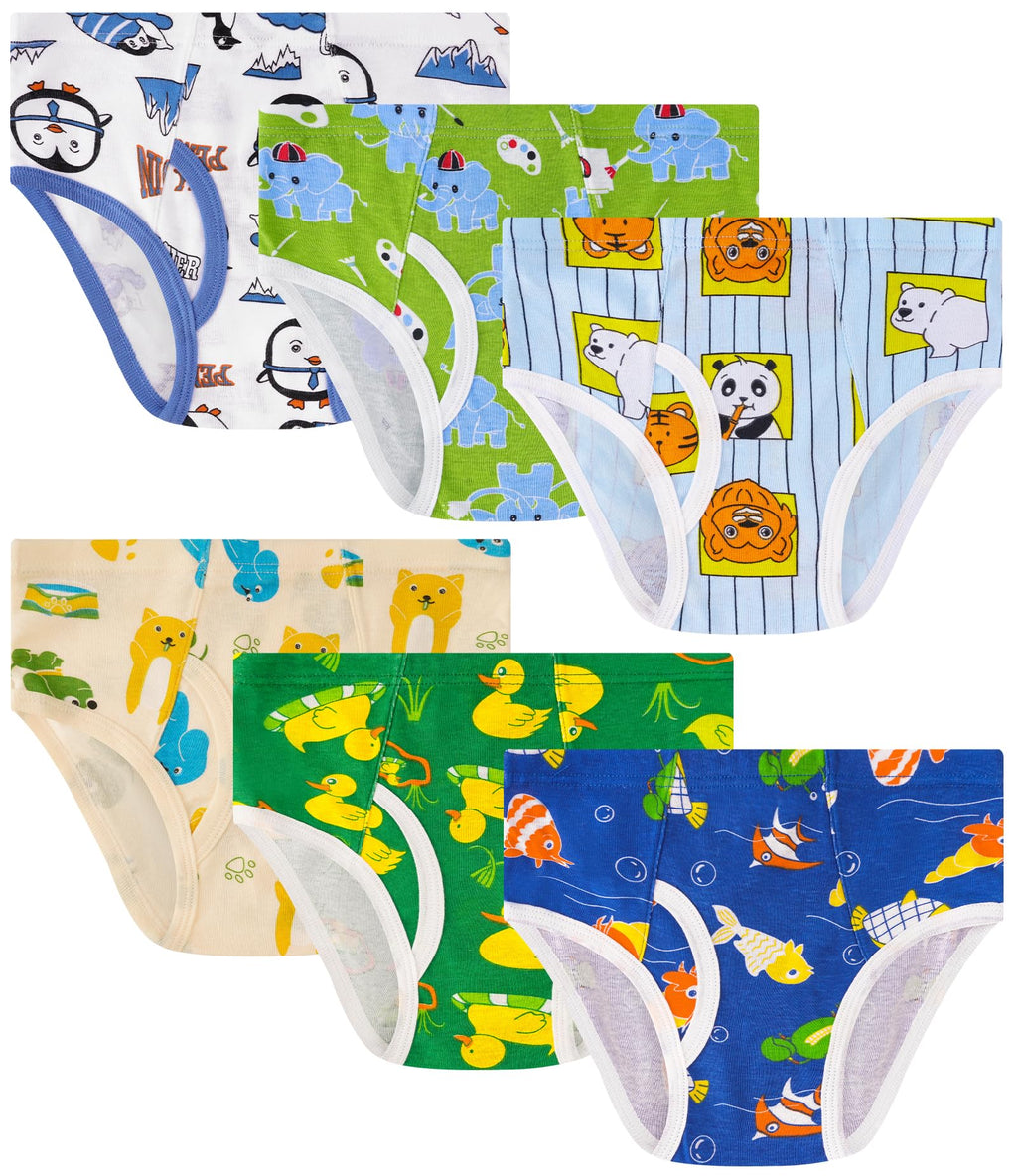 Boys 100% Cotton Briefs Soft Underwear Size 2T-12Yrs 6-Pack