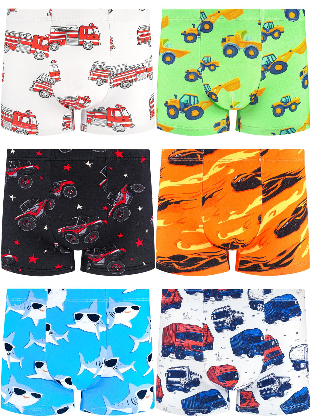 Boys Underwear, Soft Cotton Tagless Boxer Briefs, 6-Pack, 2T-12Y