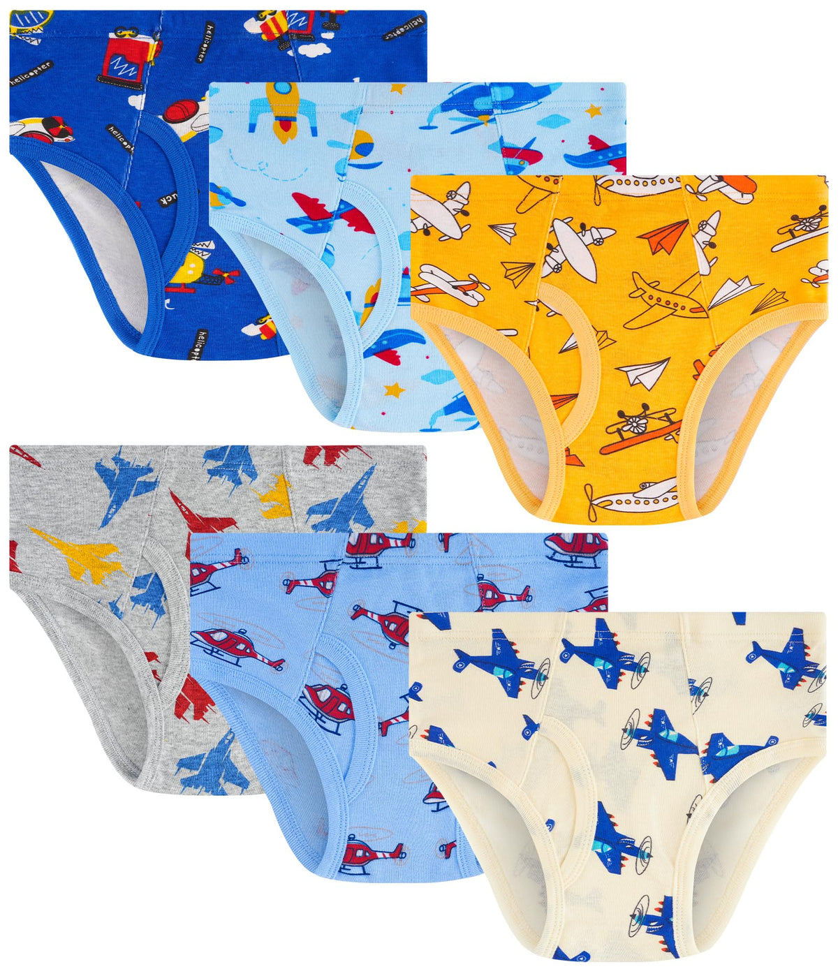 Boys 100% Cotton Briefs Soft Underwear Size 2T-12Yrs 6-Pack
