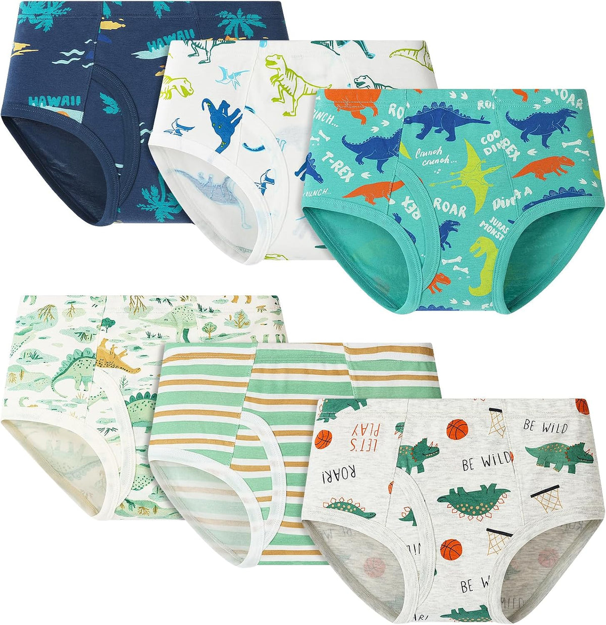 Boy's Underwear 100% Cotton Soft Boys Briefs 6 Pack Toddler Underwear