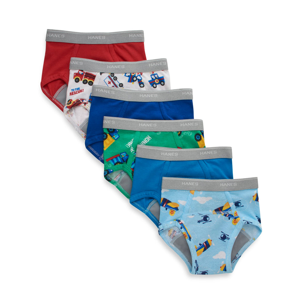Hanes Boys' Potty Training Underwear, Light Leaks Toddler Cotton Briefs and Boxer Briefs, Multi-pack