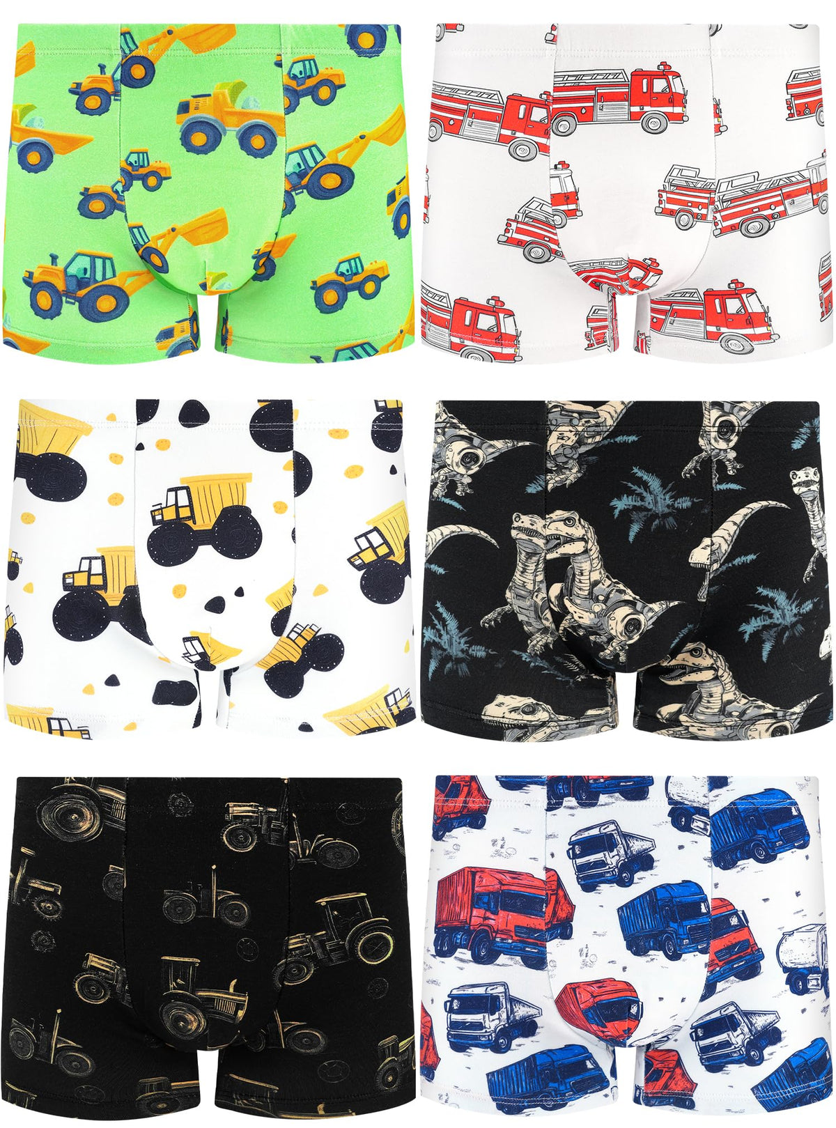 Boys Underwear, Soft Cotton Tagless Boxer Briefs, 6-Pack, 2T-12Y