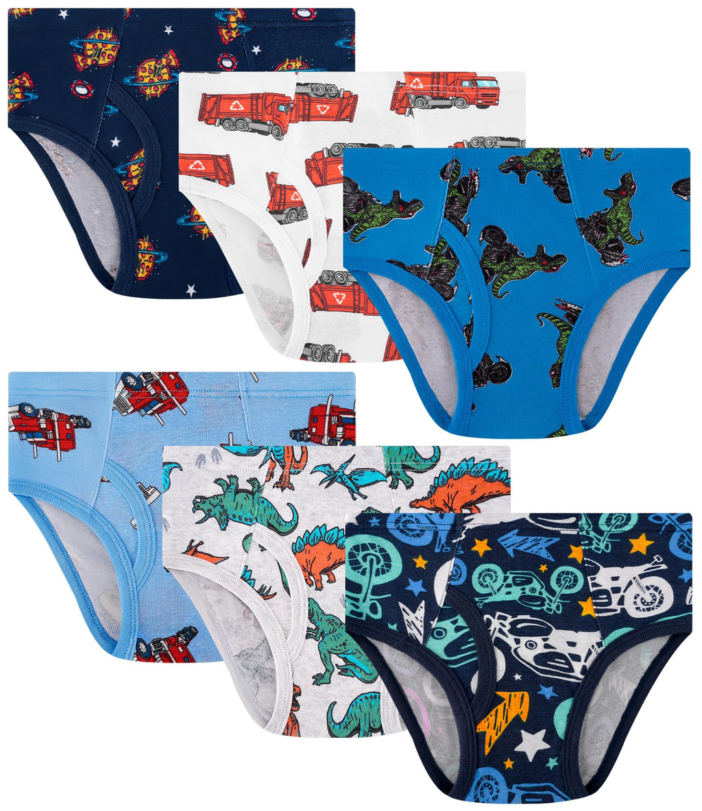 Boys 100% Cotton Briefs Soft Underwear Size 2T-12Yrs 6-Pack