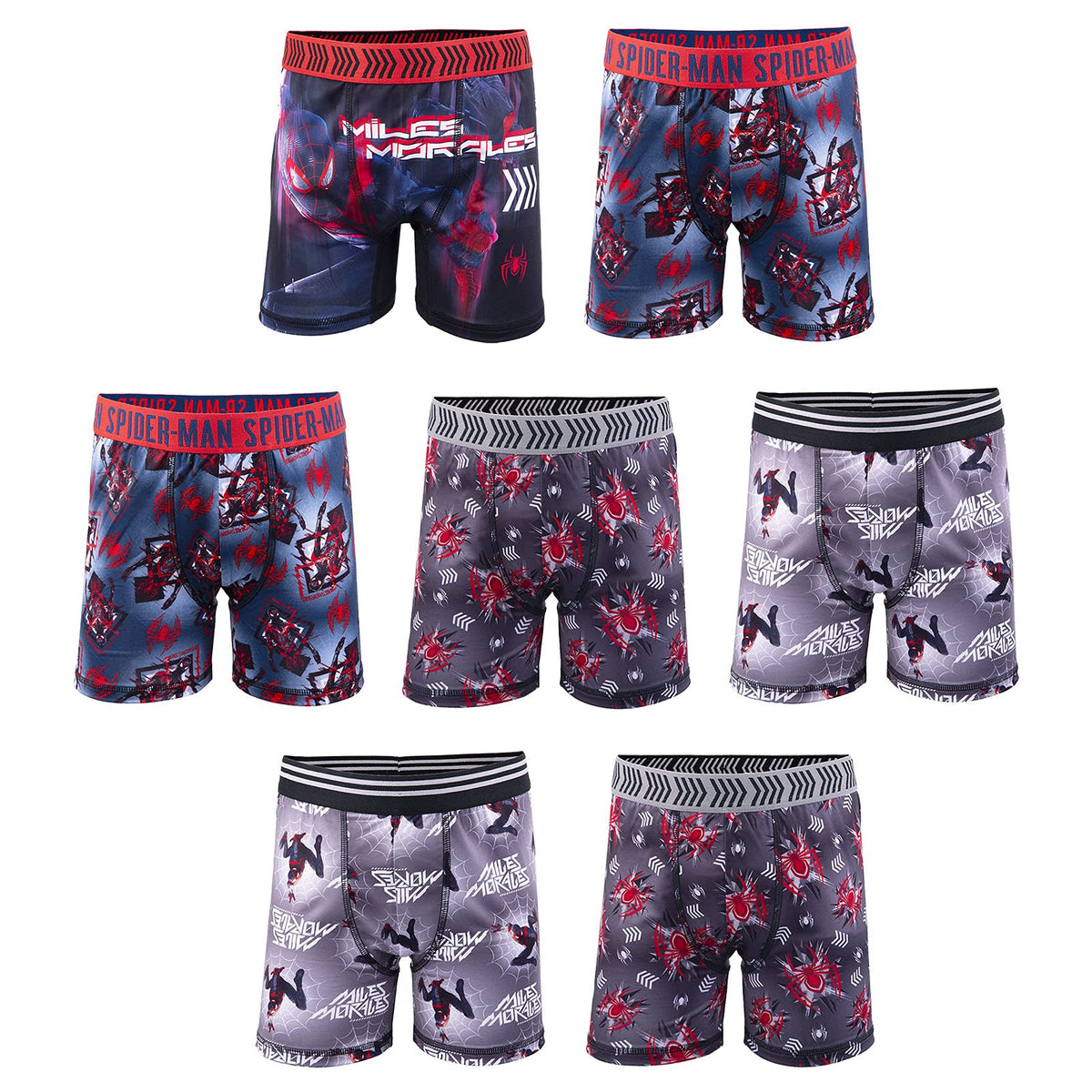 Exclusive 7-PK Athletic Boxer Briefs with Multiple Print Options sizes 4, 6, 8, 10,12