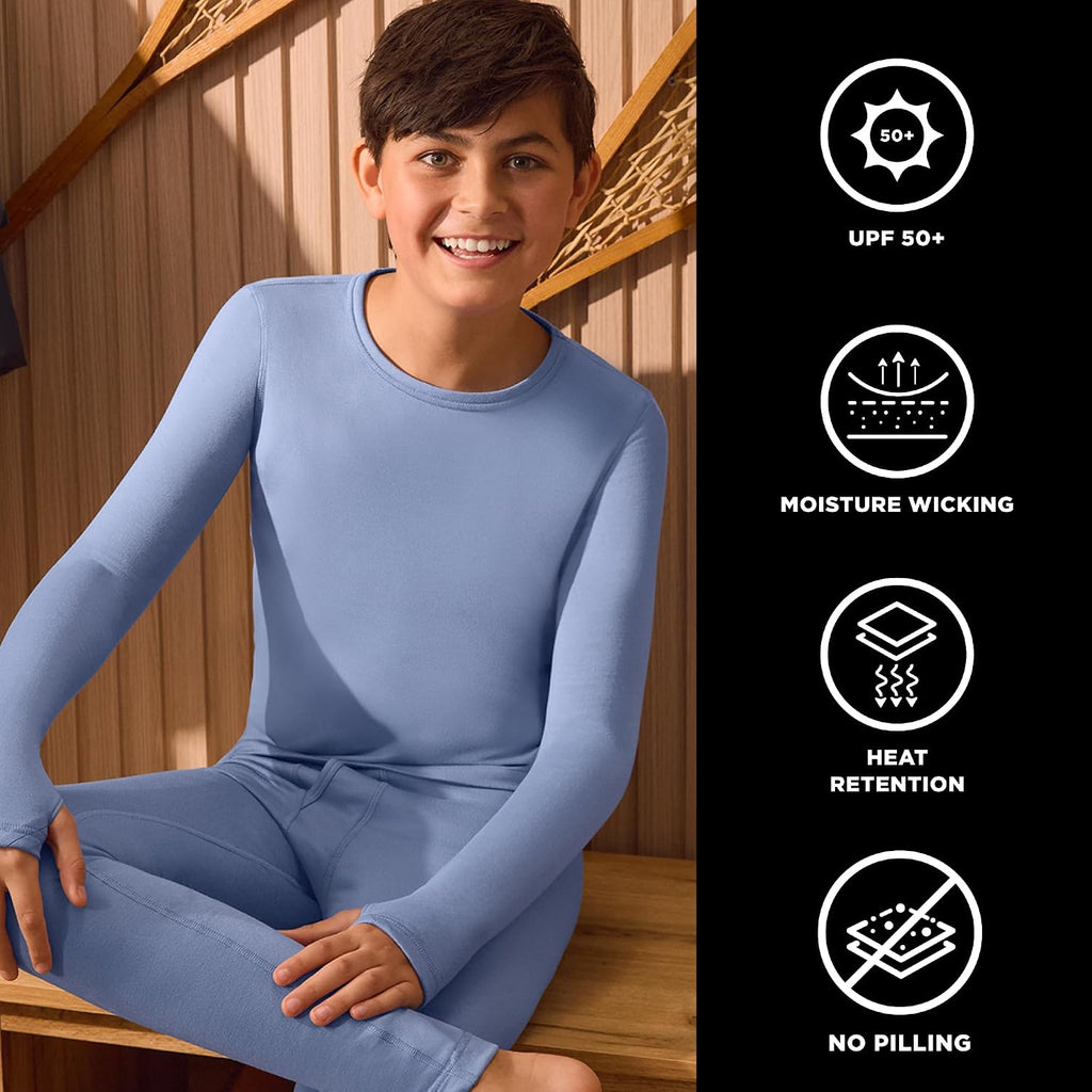 Cuddl Duds Heavyweight 2 Piece Sets Base Layer Thermal Underwear for Boys