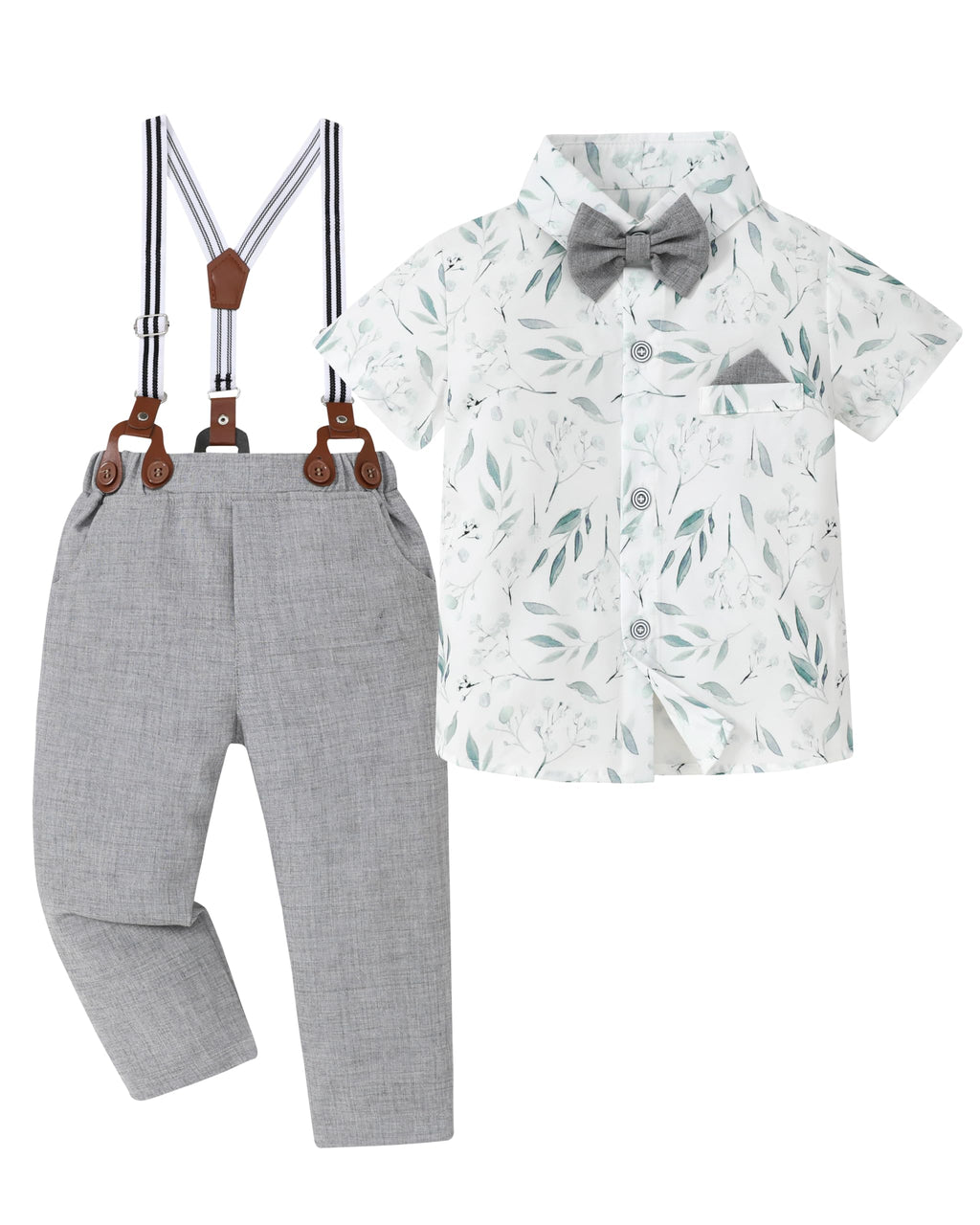 DISAUR Baby Boy Clothes Suits Toddler Dress Shirt With Bowtie Suspender Pants Outfit Sets Gentleman Wedding 1-6 Years