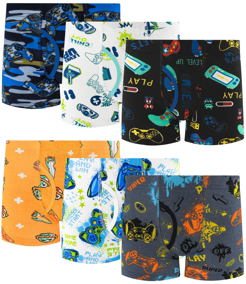 Boys 100% Cotton Soft Boxer Briefs Size 18M-12Yrs Tagless Underwear 6-Pack