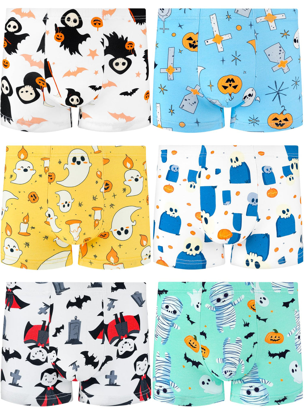 Boys Underwear, Soft Cotton Tagless Boxer Briefs, 6-Pack, 2T-12Y