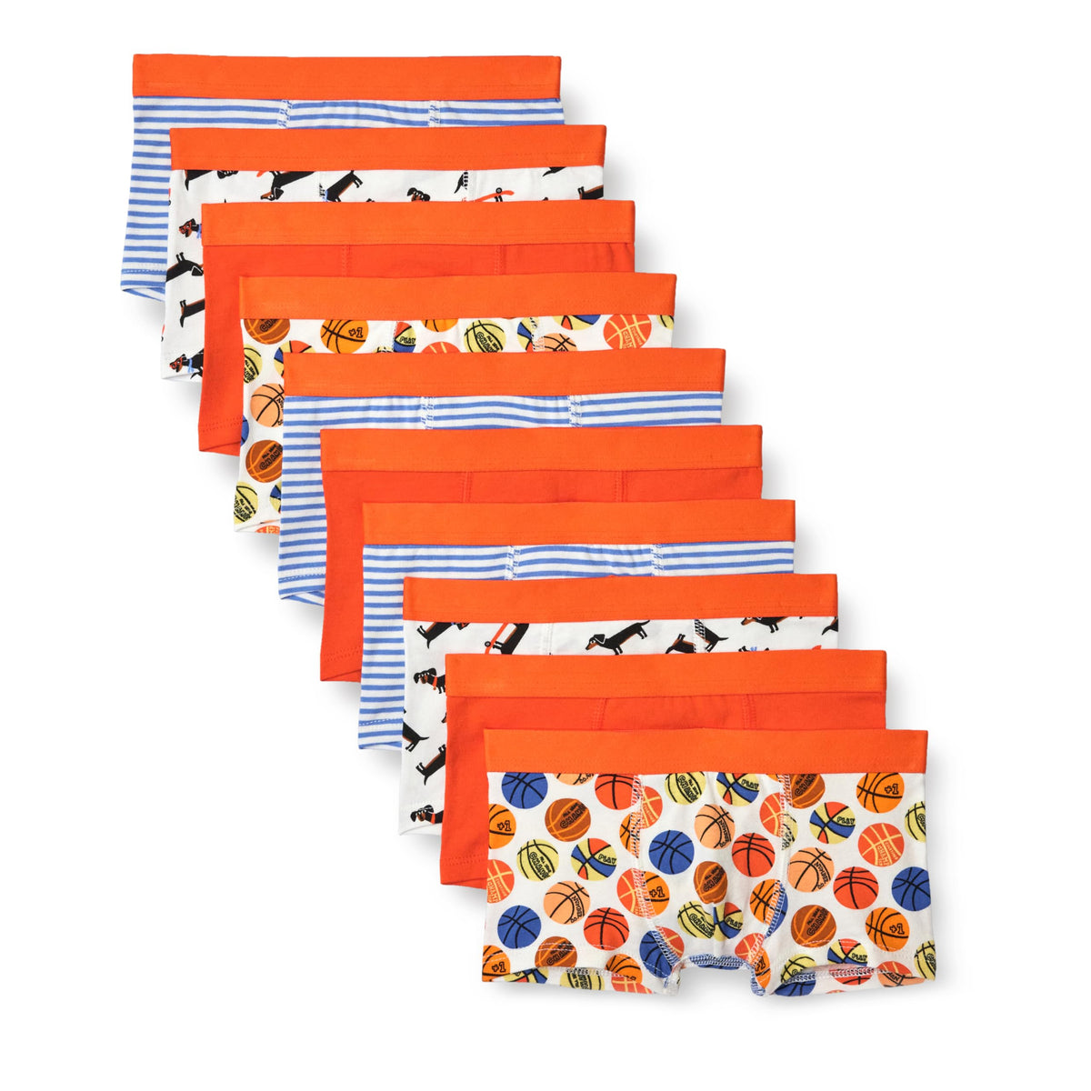 Amazon Essentials Boys' Cotton Jersey Boxer Brief Underwear, Pack of 10