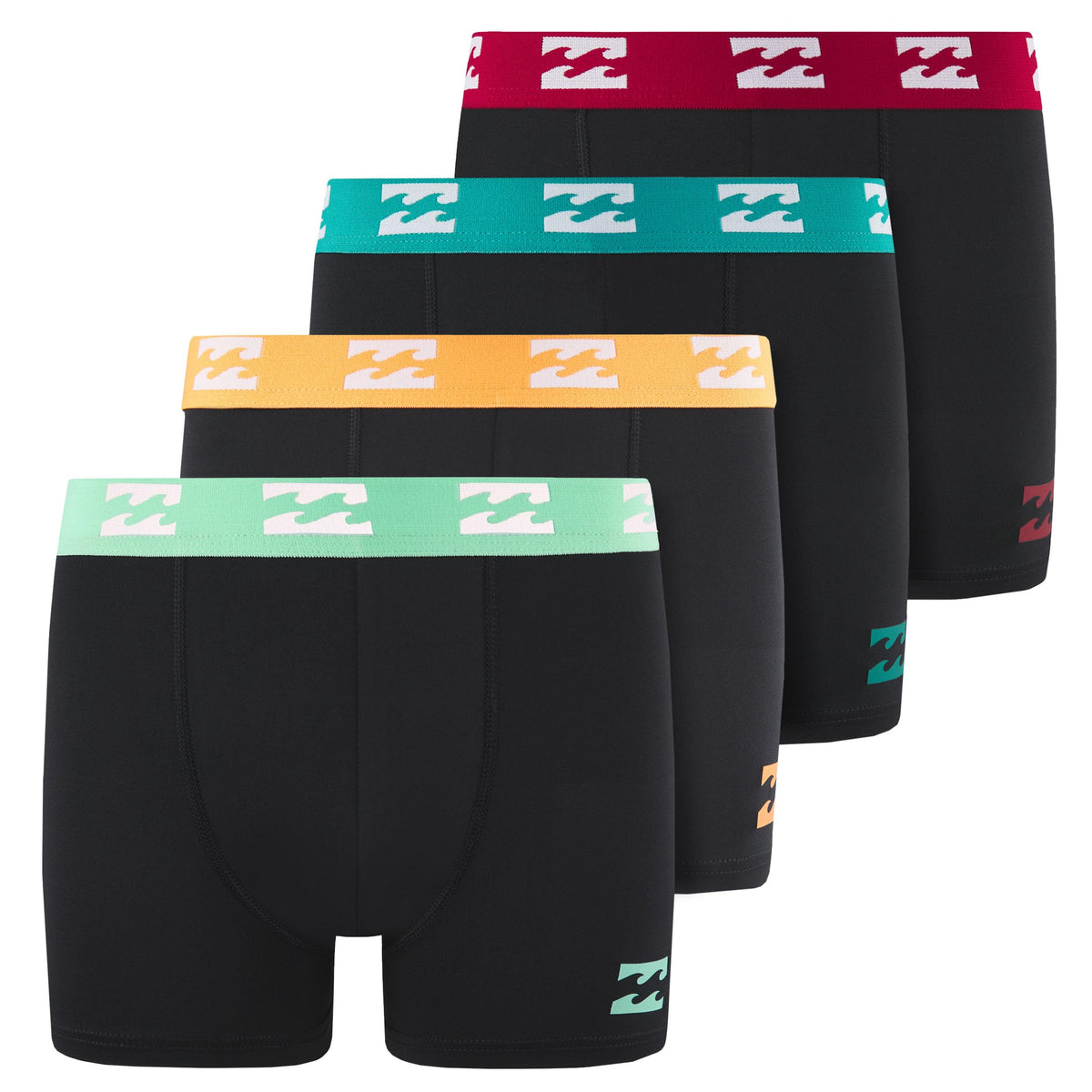 Billabong Boys Underwear, 4 Pack Durable Stretch Breathable Boxer Briefs