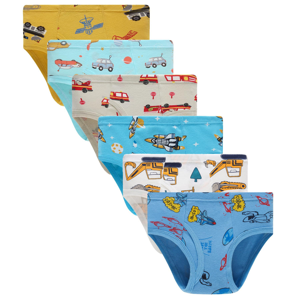 Boboking Little Boys Cotton Briefs Soft Dinosaur Truck Toddler Underwear