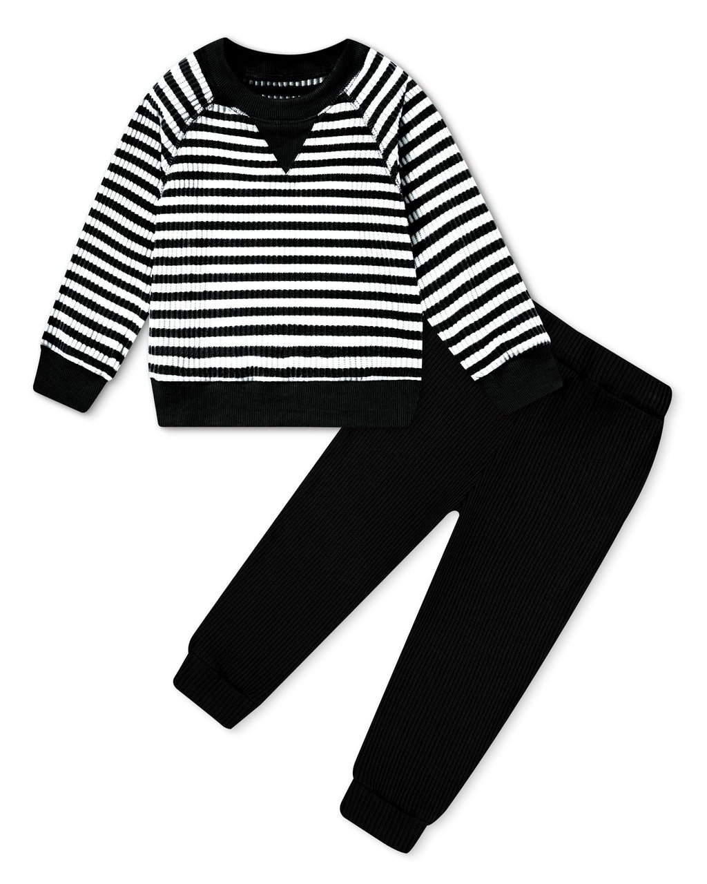 YALLET Toddler Baby Boy Clothes Striped Sweatshirt+Jogger Pants 1-5 Years