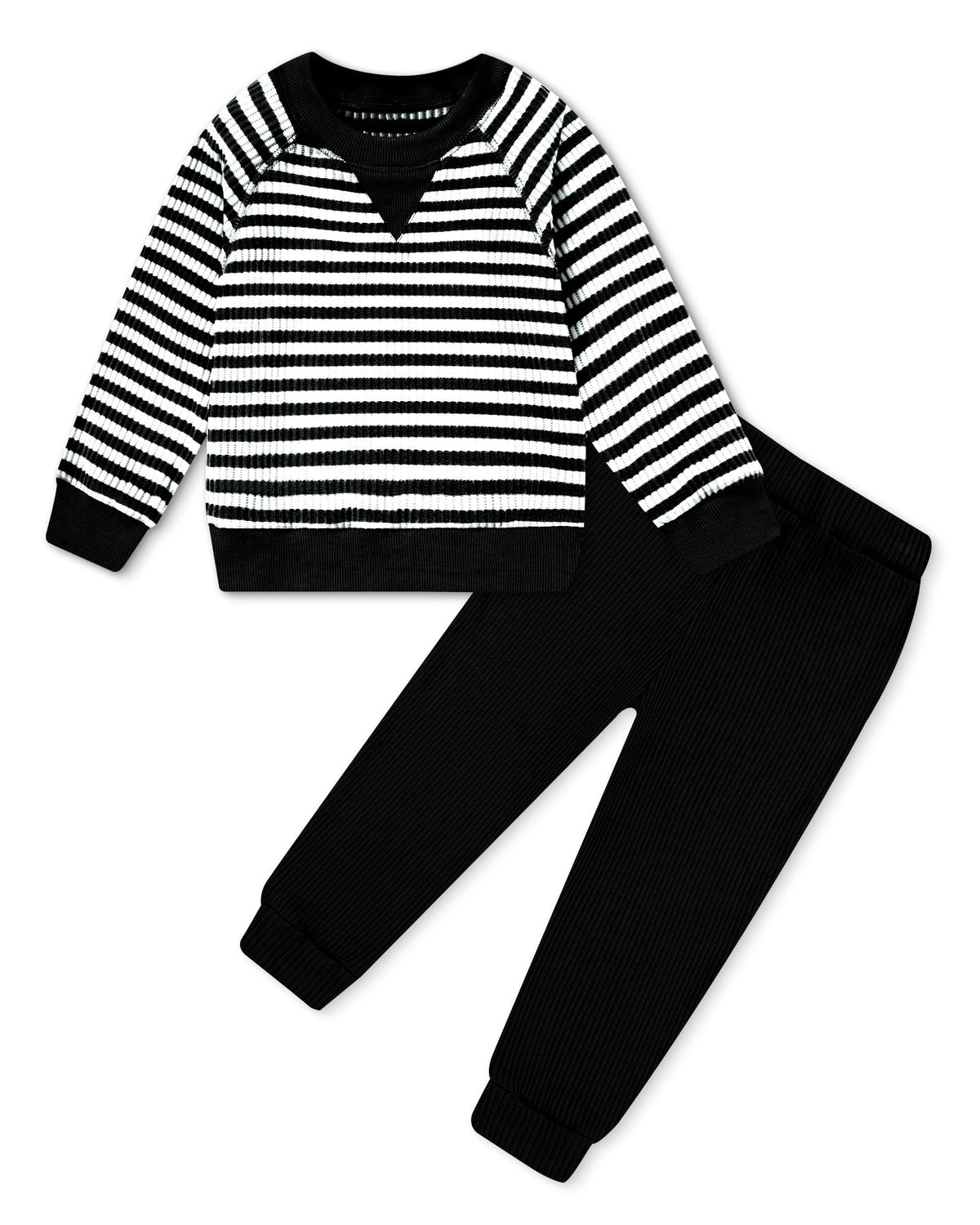 YALLET Toddler Baby Boy Clothes Striped Sweatshirt+Jogger Pants 1-5 Years