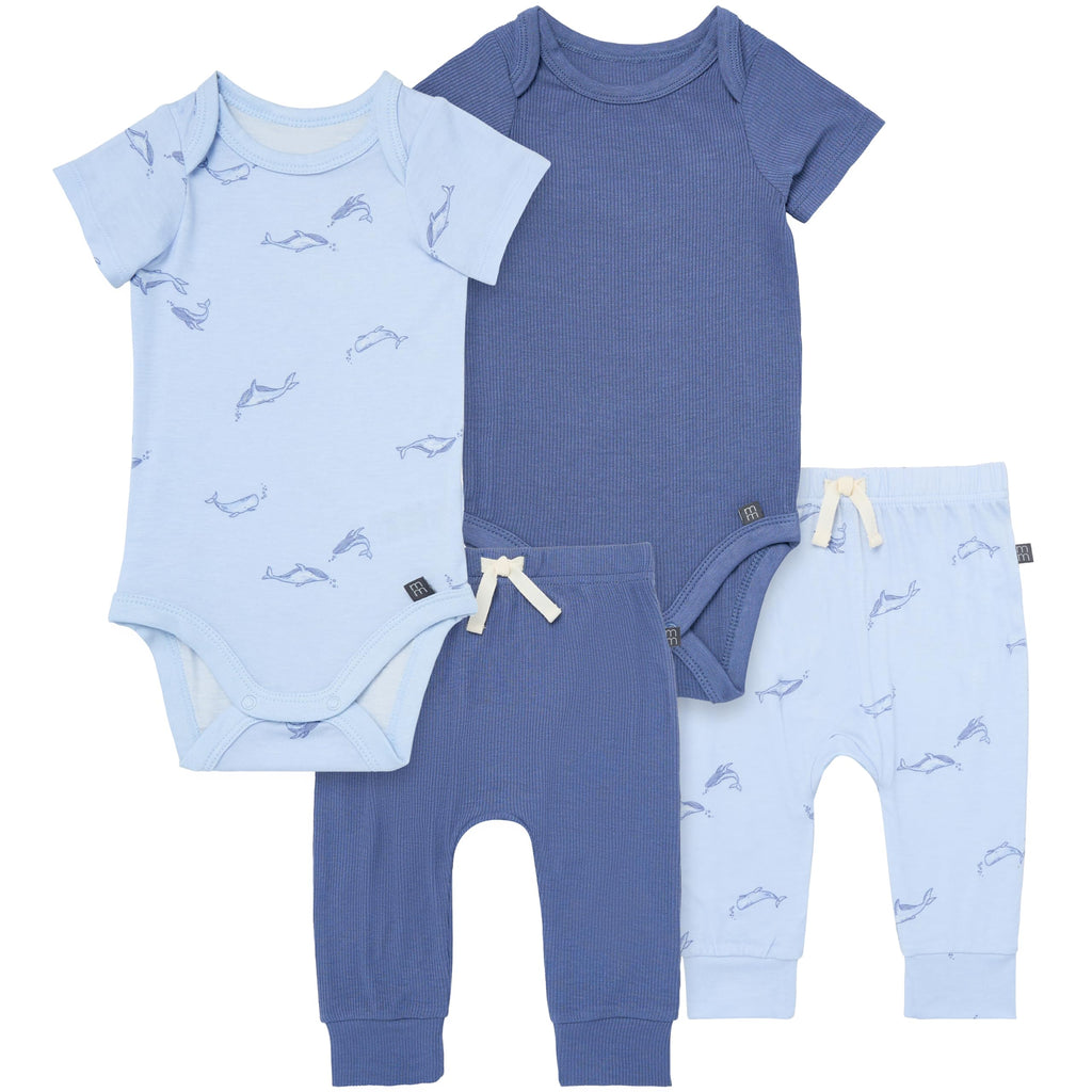 Modern Moments by Gerber Baby Viscose 4-Pack Bodysuit & Pant Set