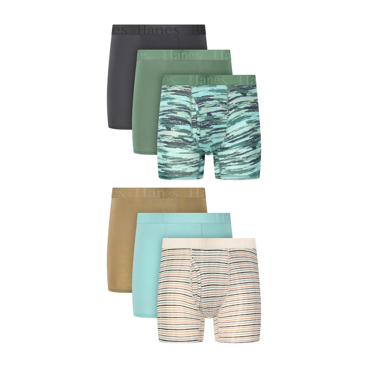 Hanes Boys' Underwear Boxer Briefs Pack – 6-Pack – Originals SuperSoft – Moisture-Wicking Cooling – Lightweight