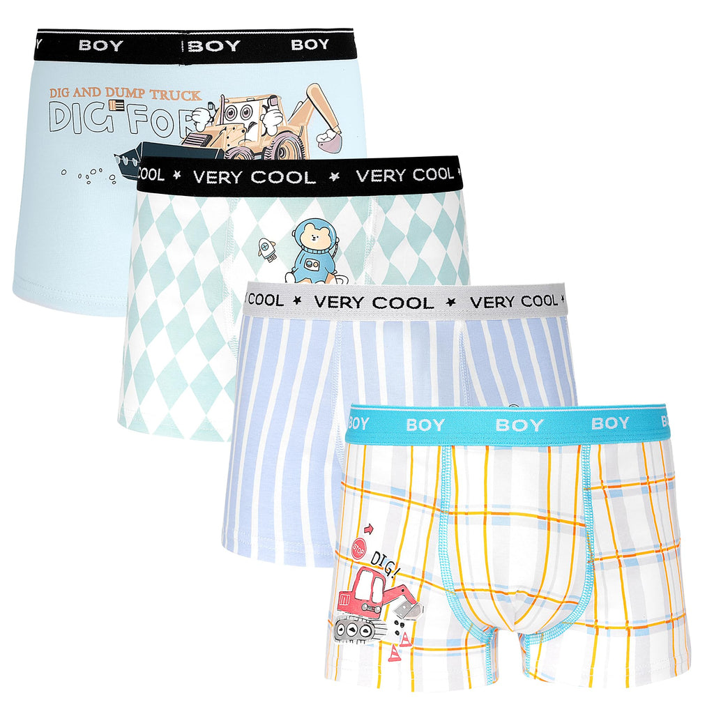 Tphon Boys Boxer Briefs, Toddler Kids Soft Cotton Underwear 4/5 Pairs Little Big Boy Dinosaur Shark Shorts Set