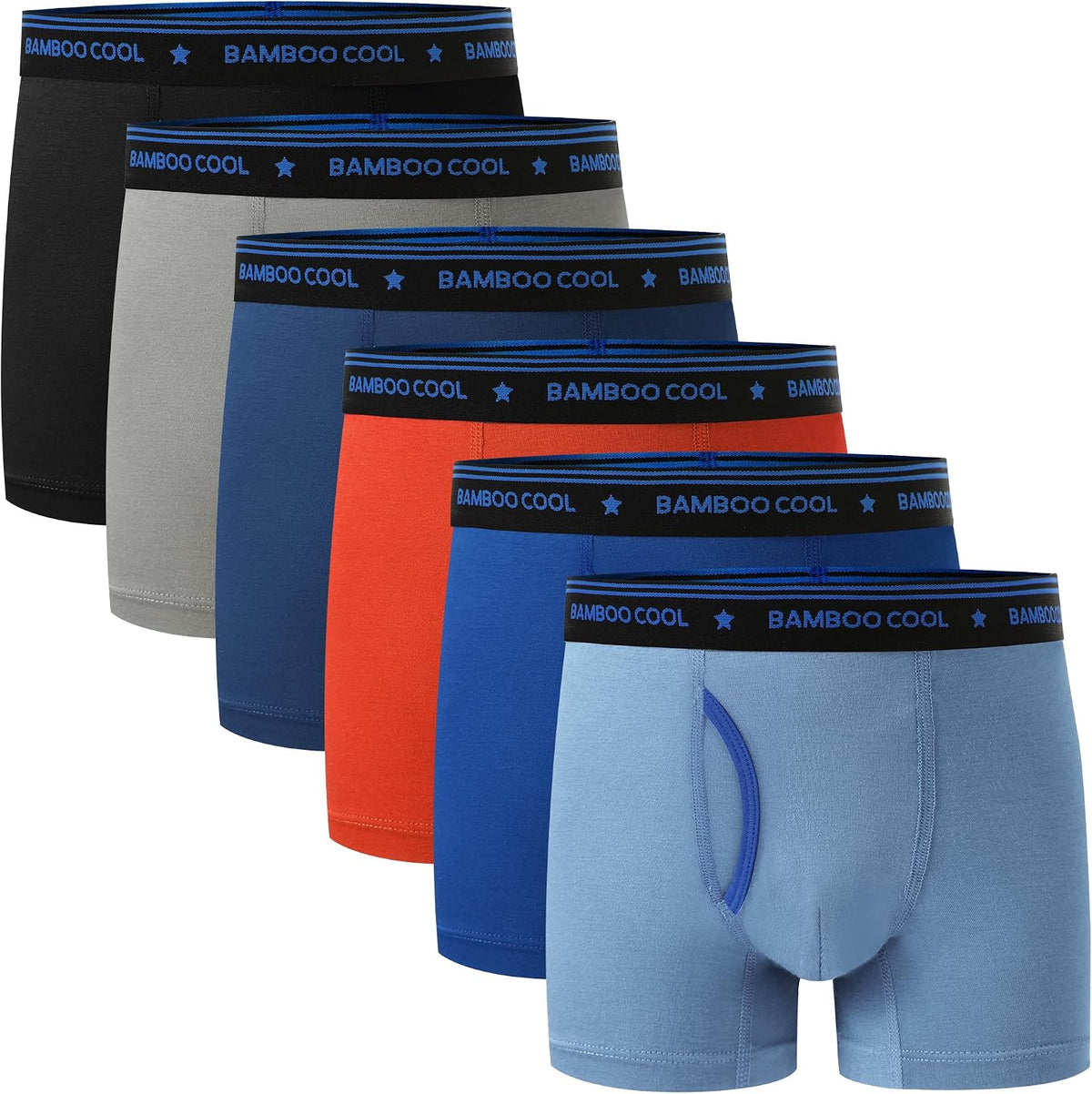 BAMBOO COOL Ultra Breathable Boys' Underwear Soft Boxer Briefs 6-Pack