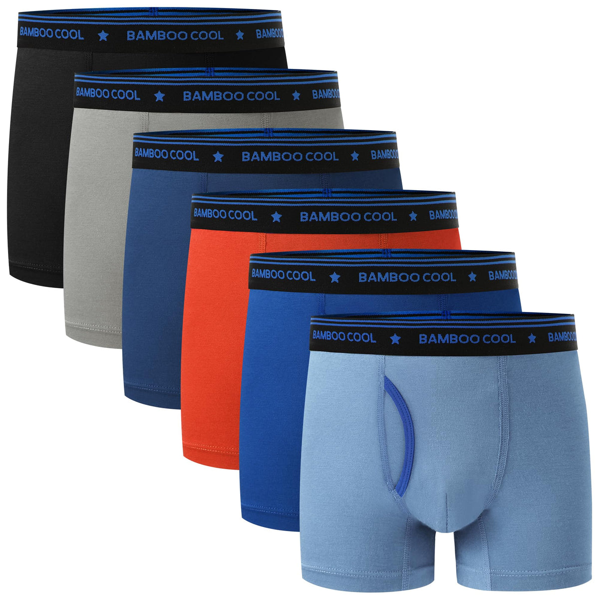 BAMBOO COOL Ultra Breathable Boys' Underwear Soft Boxer Briefs 6-Pack