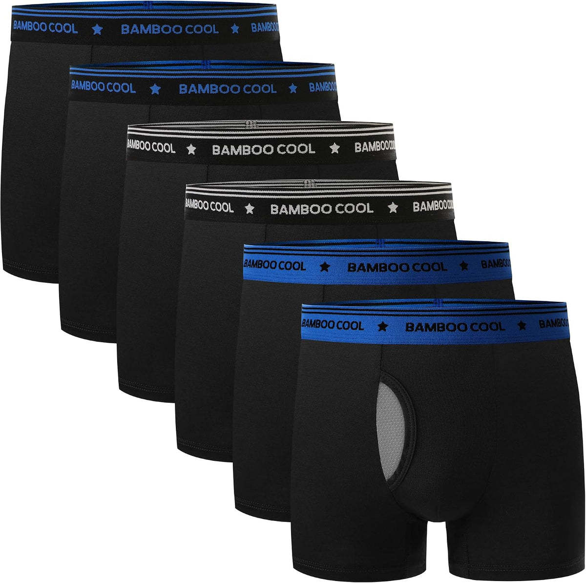 BAMBOO COOL Boy's Underwear Boxer Briefs for Boy Breathable Mesh Fly Zone Moisture-Wicking 6 Pack