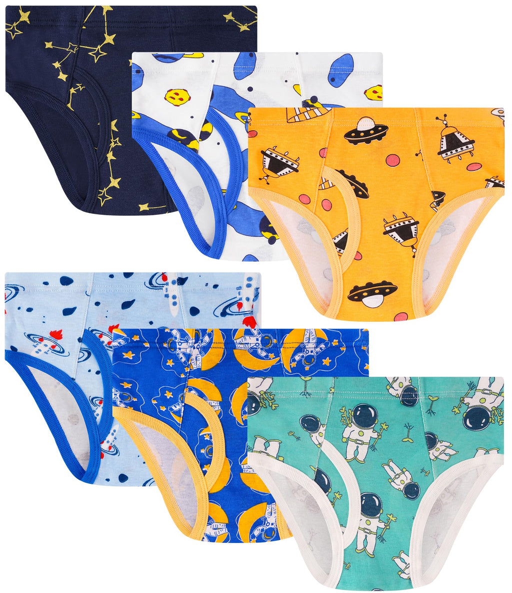 Boys 100% Cotton Briefs Soft Underwear Size 2T-12Yrs 6-Pack