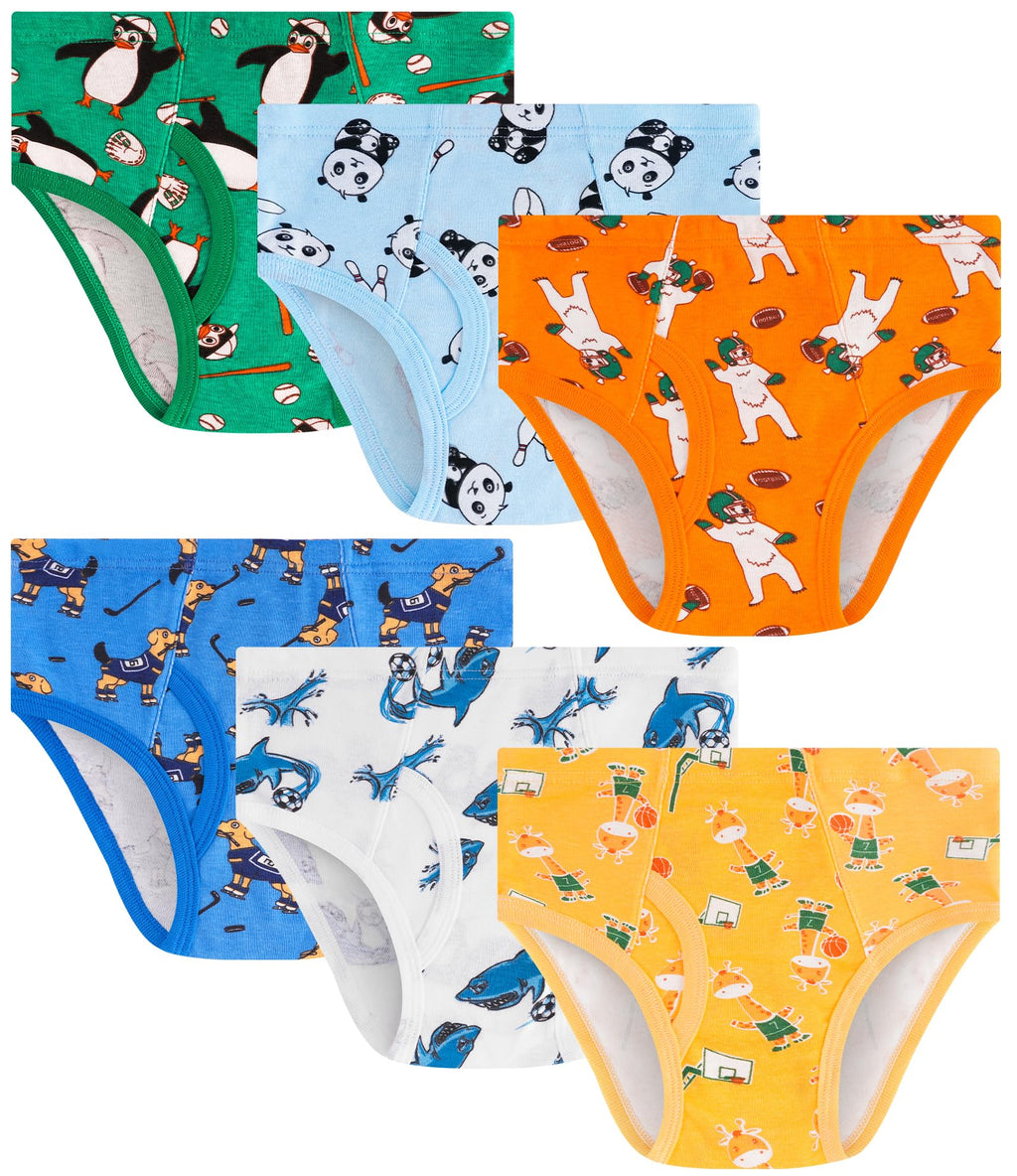 Boys 100% Cotton Briefs Soft Underwear Size 2T-12Yrs 6-Pack