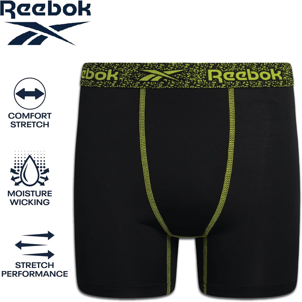 Reebok Boys Boxer Briefs - 3 Pack Performance Underwear Boxers, 5" Inseam