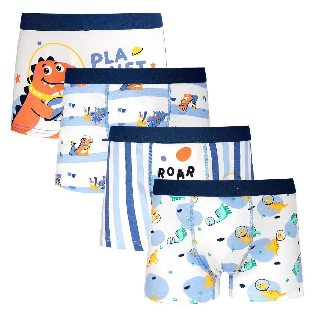 Tphon Boys Boxer Briefs, Toddler Kids Soft Cotton Underwear 4/5 Pairs Little Big Boy Dinosaur Shark Shorts Set