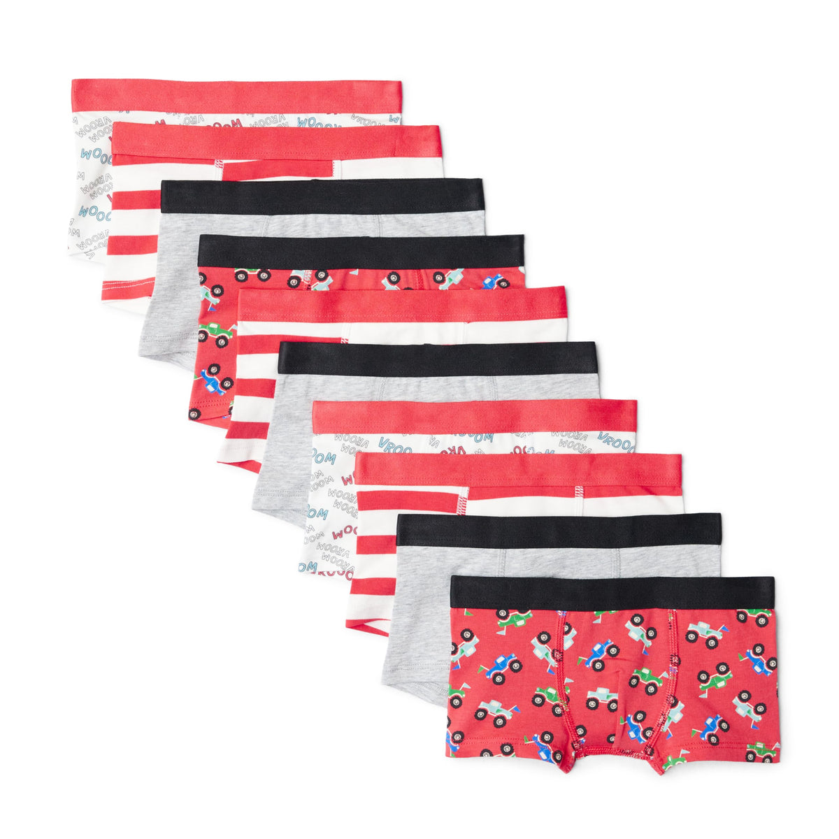 Amazon Essentials Boys' Cotton Jersey Boxer Brief Underwear, Pack of 10