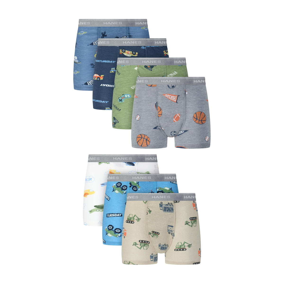 Hanes Boys' Potty Training Underwear, Light Leaks Toddler Cotton Briefs and Boxer Briefs, Multi-pack