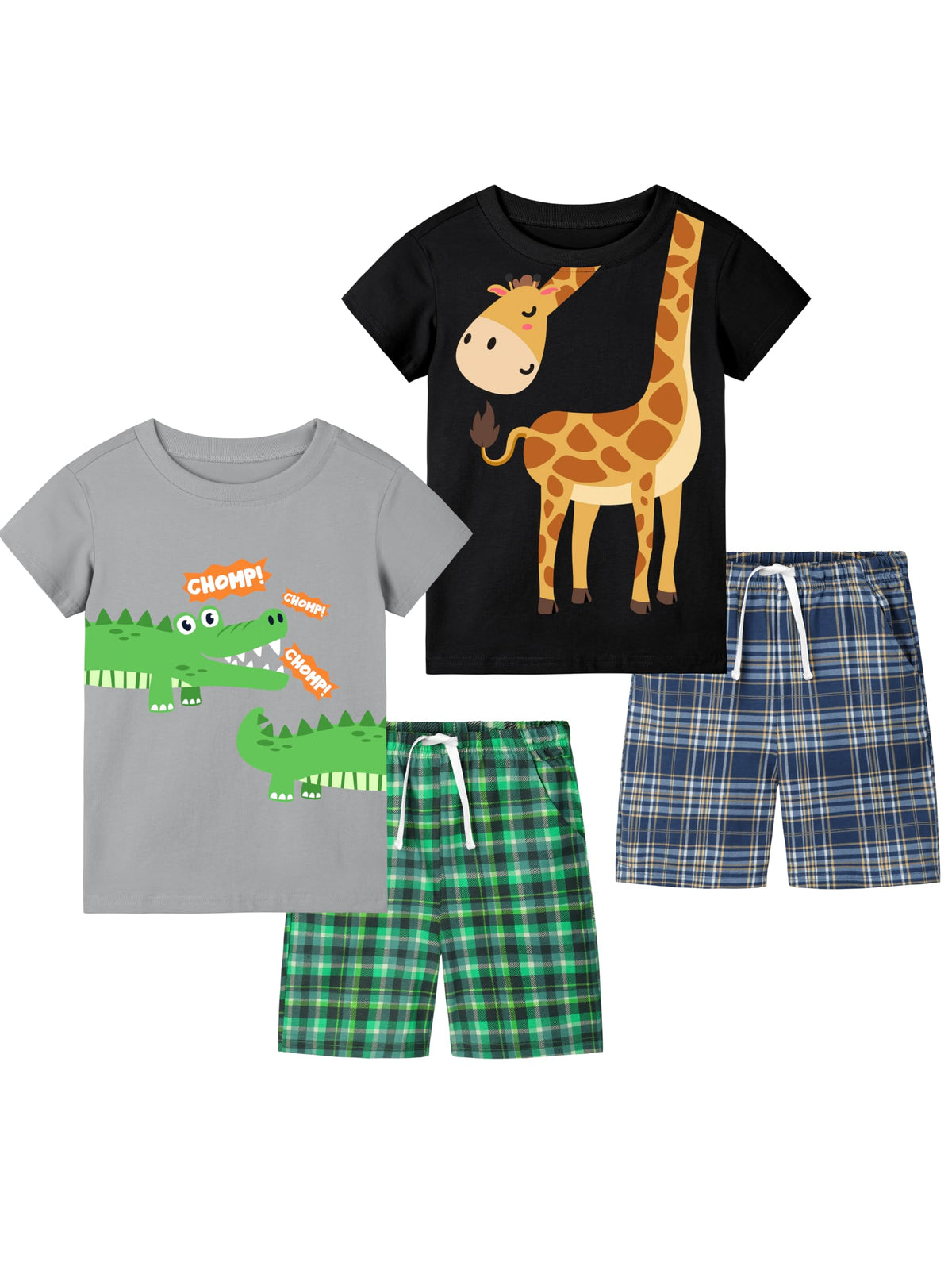 Cooraby Toddler Boys Summer Clothes Outfits Kids Cotton Short Sleeve Shirt Shorts 4 Pieces Set Toddler Boys short sets 2-5T