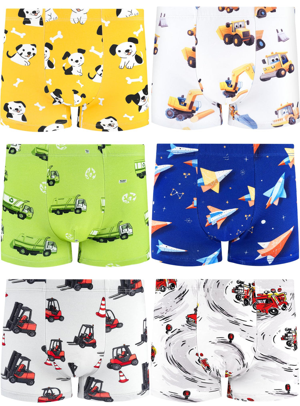 Boys Underwear, Soft Cotton Tagless Boxer Briefs, 6-Pack, 2T-12Y