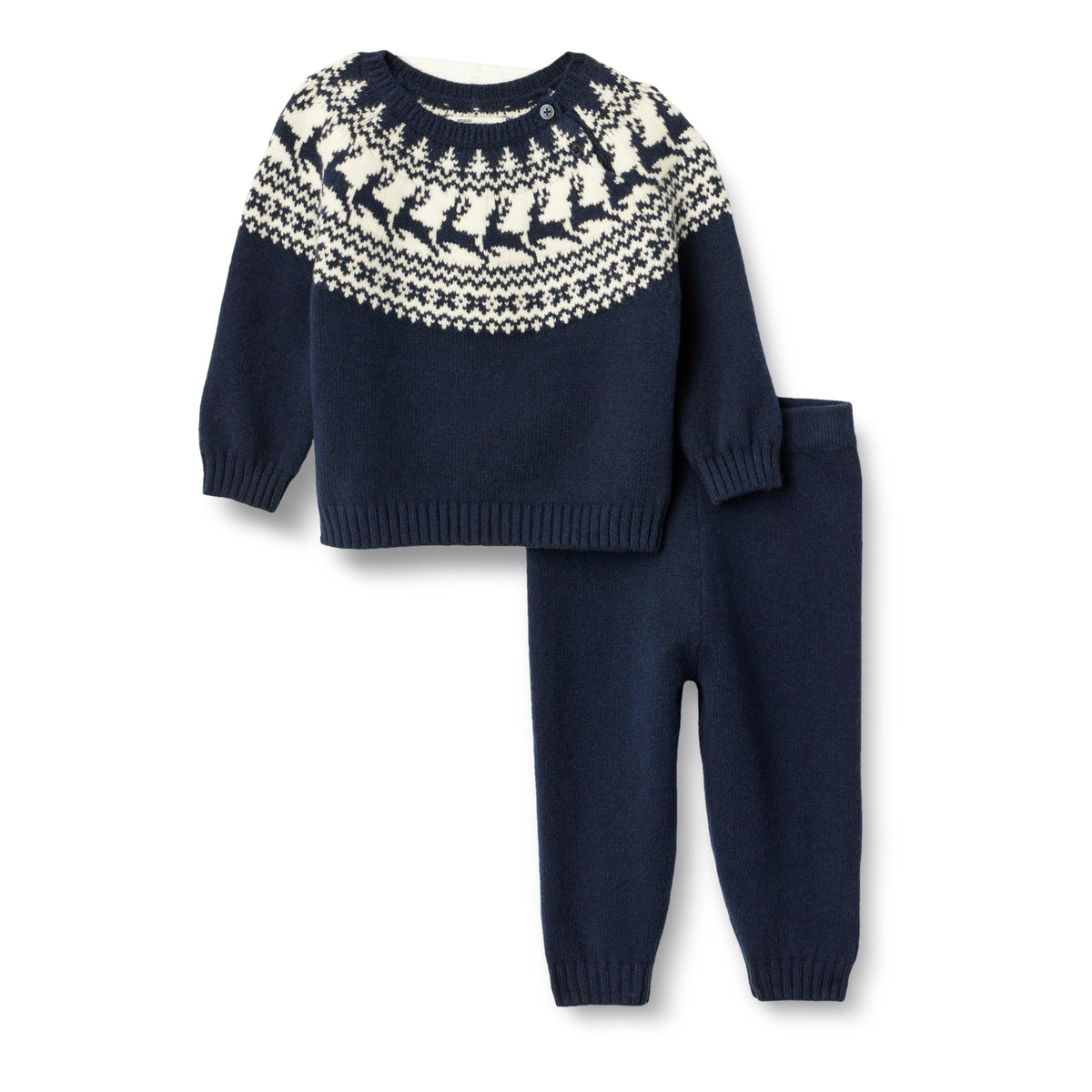 Amazon Essentials x Sofia Grainge Toddler and Baby Boys' Cotton-Nylon Knit Sweater Set with Crew Neckline