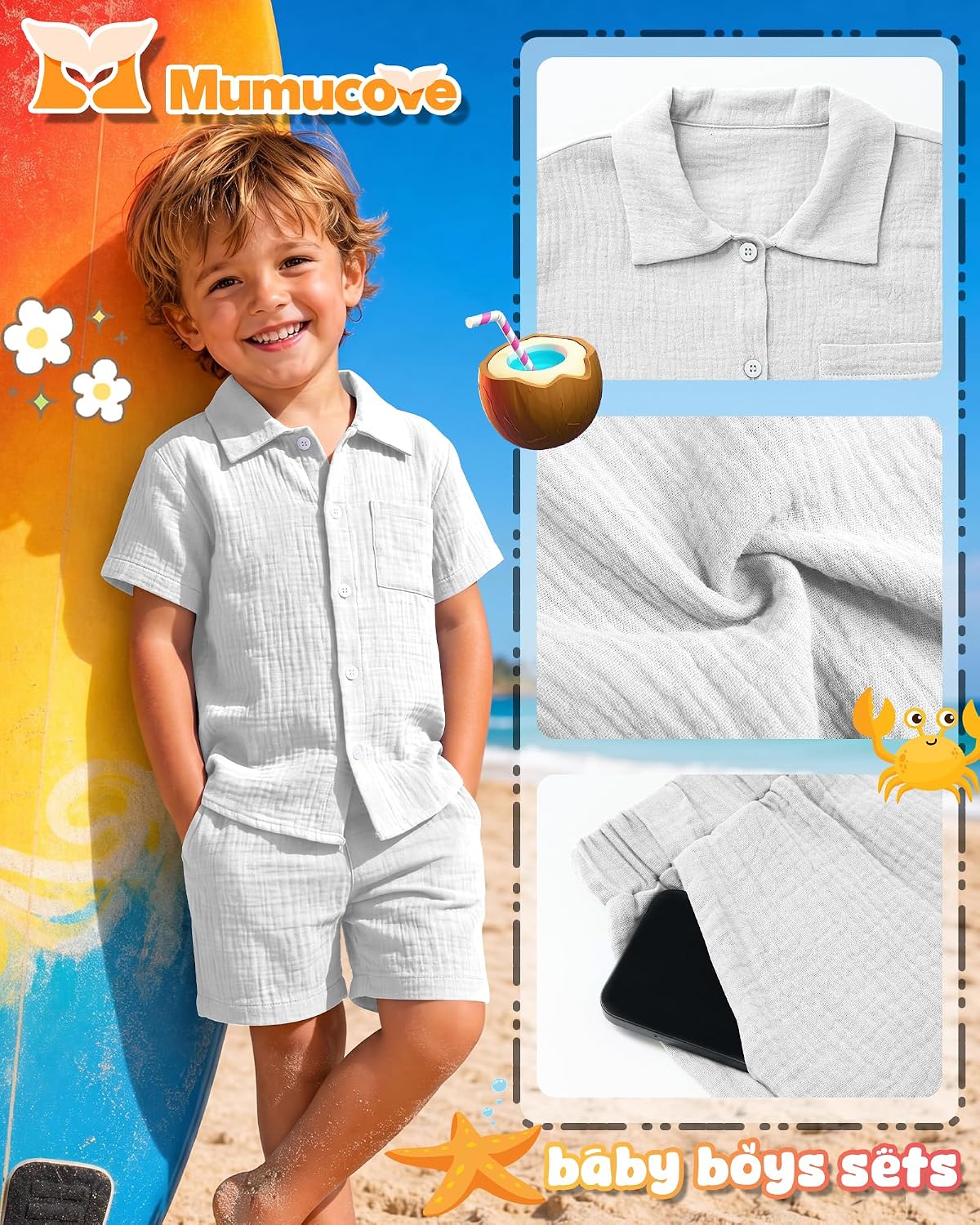 Baby Boy's 2 Piece Cotton Sets