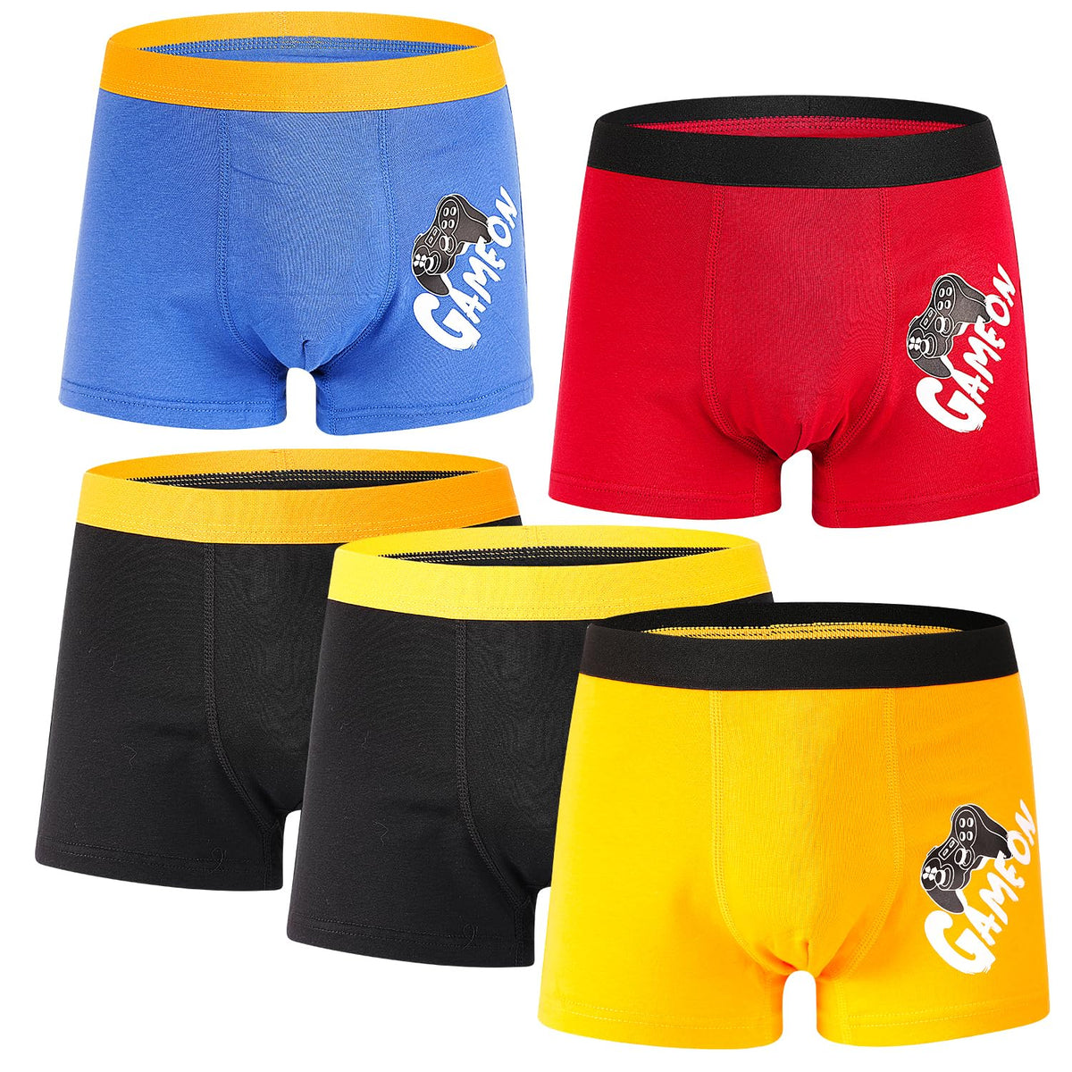 Boys Boxer Briefs 5 Pack, Kids Youth Underwear for 8-14 Years Teen Big Kids Soft Breathable Boxer Shorts Underpants