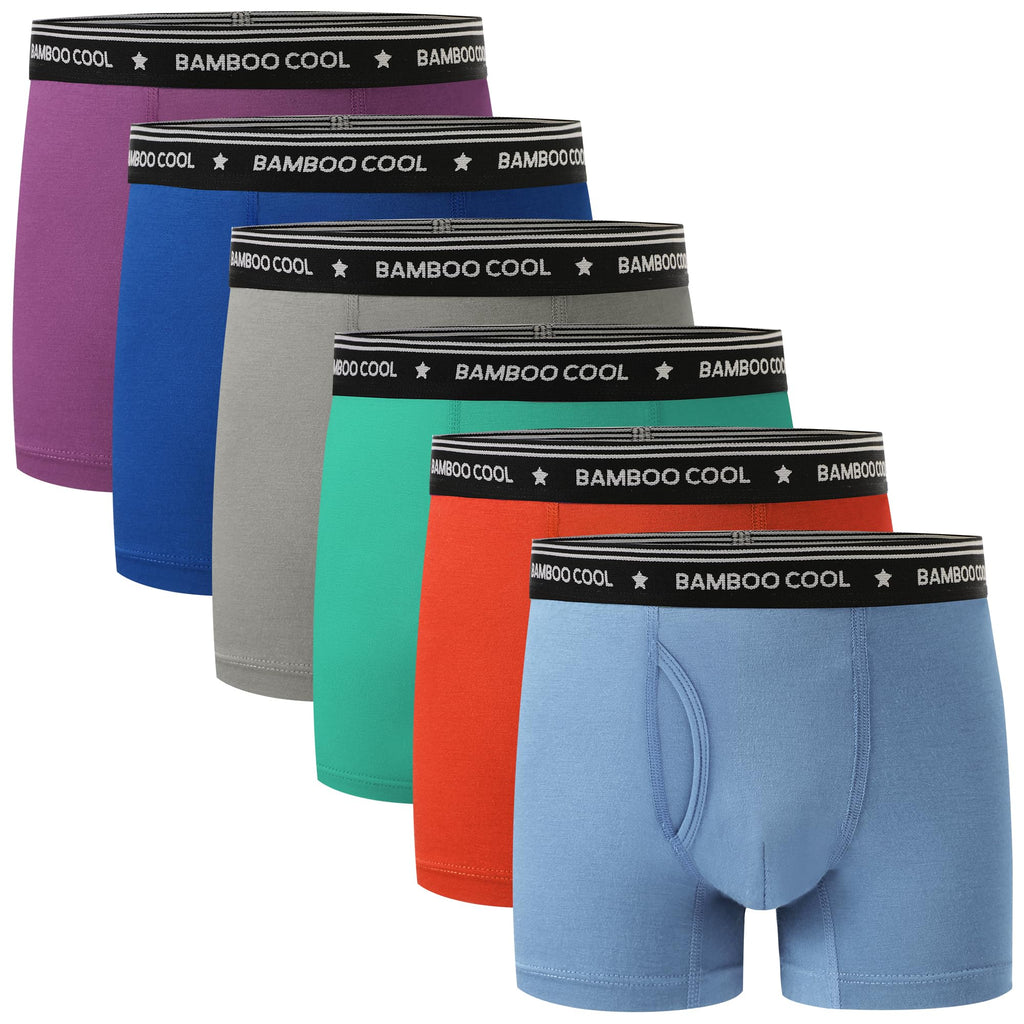 BAMBOO COOL Ultra Breathable Boys' Underwear Soft Boxer Briefs 6-Pack