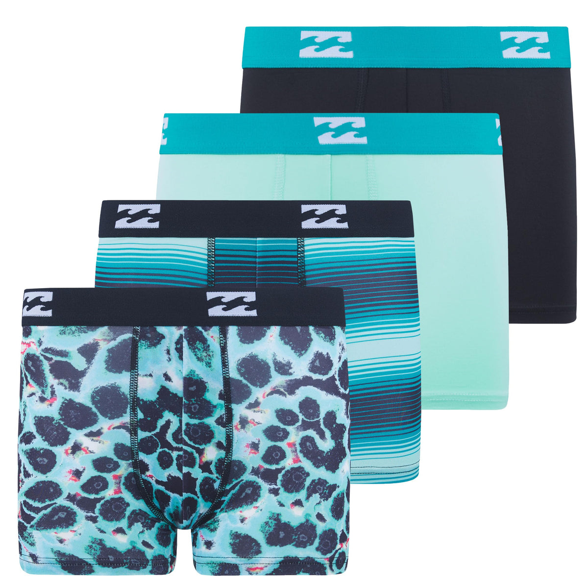 Billabong Boys Underwear, 4 Pack Durable Stretch Breathable Boxer Briefs