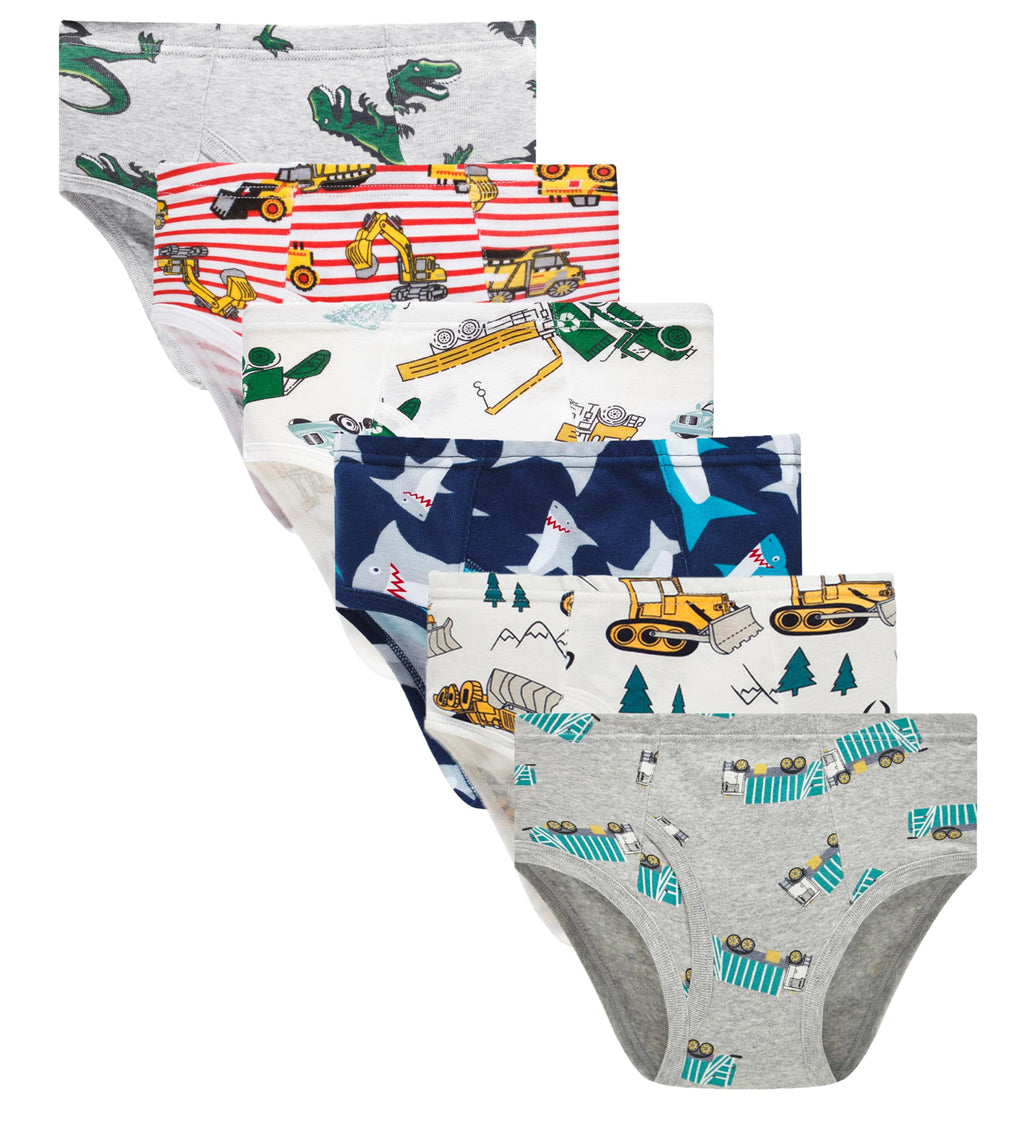 Boboking Little Boys Cotton Briefs Soft Dinosaur Truck Toddler Underwear