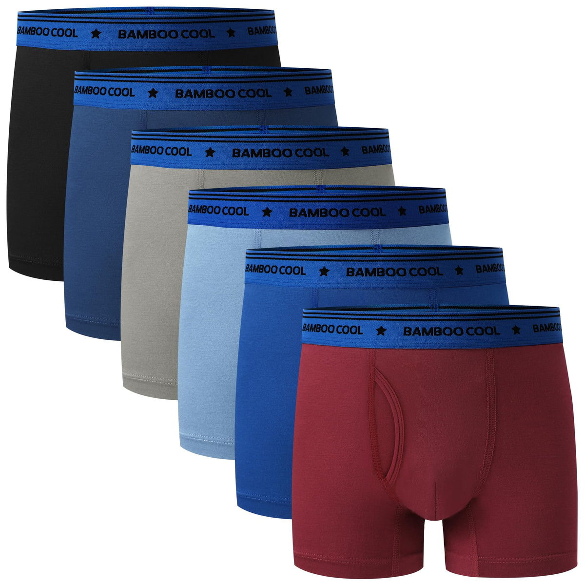 BAMBOO COOL Ultra Breathable Boys' Underwear Soft Boxer Briefs 6-Pack
