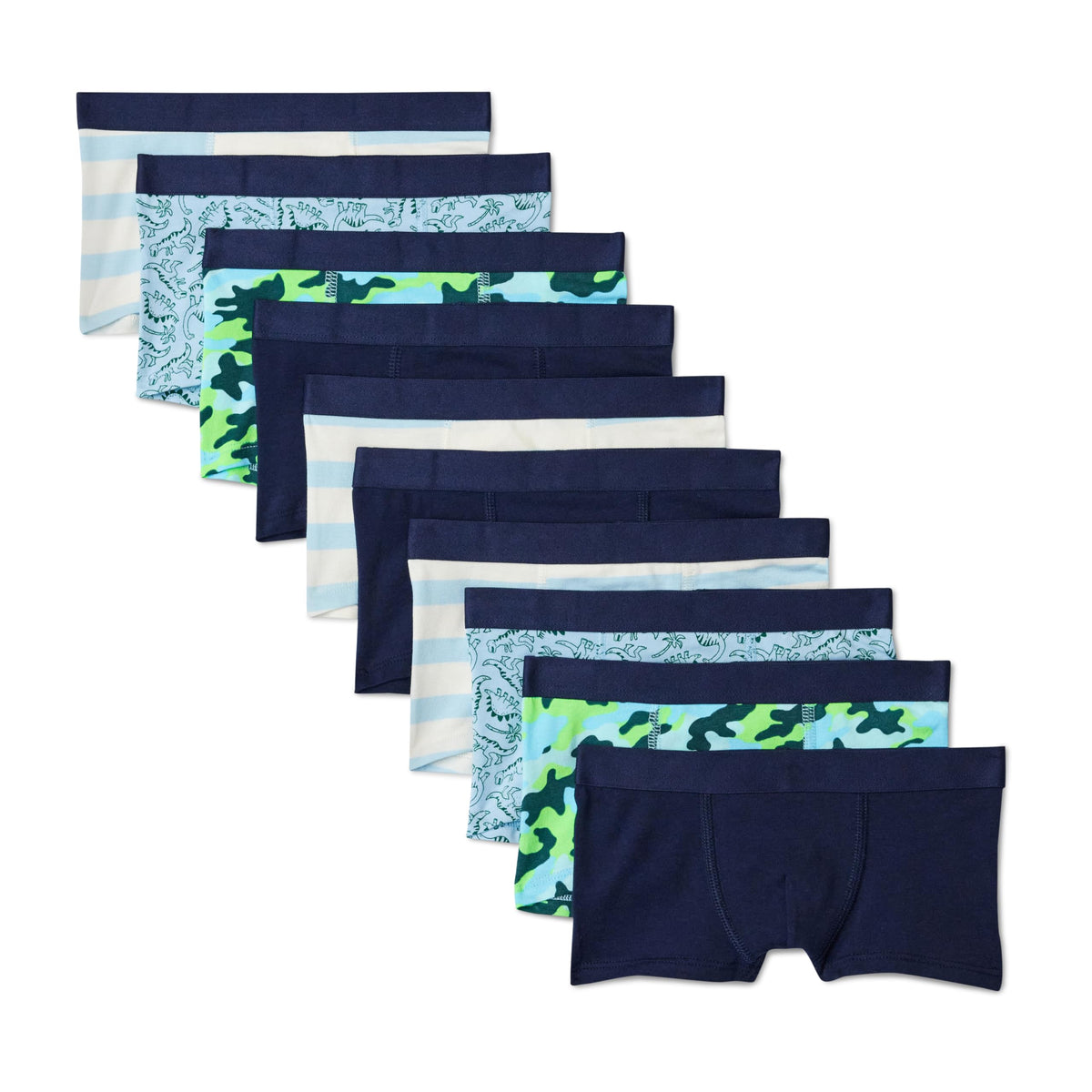 Amazon Essentials Boys' Cotton Jersey Boxer Brief Underwear, Pack of 10